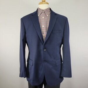 Pronto Uomo Platinum Men's Sport Coat Blazer Two Button Navy Birds Eye Wool 44R
